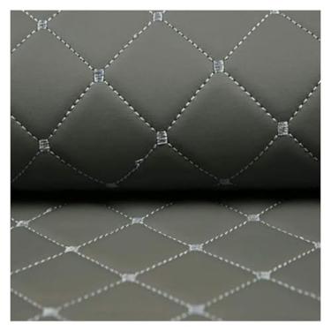 Imagem de Folhas de couro sintético tecido de cor sólida folhas de couro grosso lona traseira artesanato DIY artesanato cores sortidas 1,4 × 1/2/3/4/5/6/7/8/9/10 m (cinza, 1,4 x 2 m)