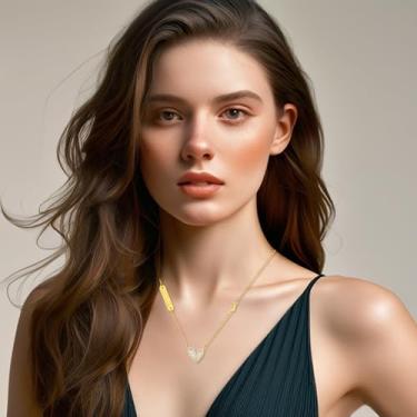 Imagem de Colar com pingente de amor, pingente de coração de impressão digital para mulheres, colar de coração de zircônia cúbica, joia de dia das mães, melhor presente de irmã, colar de família de ano novo