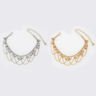 Imagem de Tornozeleira em tom único de prata - Jingle Bell: Design requintado de corrente em camadas, One Size, Metal, Sem Pedra Preciosa