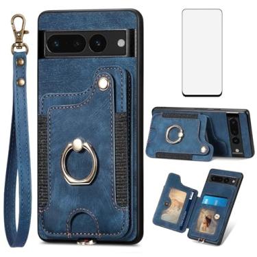 Imagem de Capa de celular para Google Pixel 7 Pro 5G capa carteira com protetor de tela e alça de pulso RFID suporte de cartão de crédito anel acessórios para celular Pixel7Pro Pixel7 XL Seven 7Pro 6.7 mulheres