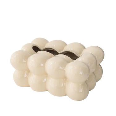 Imagem de Tampa de caixa de lenços de cerâmica em forma de bolha de nuvem - yiwe