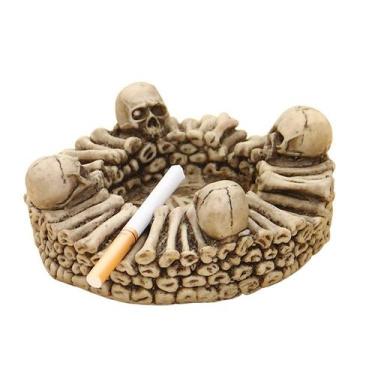 Imagem de Ashtray Skull Bone Resin Smoking para fumantes 15x15x6cm 300g - yiweis
