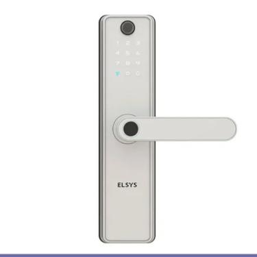 Imagem de Fechadura Digital Sax De Embutir Elsys Com Camera Wi-fi E Abertura Biometrica Prata