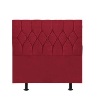 Imagem de Cabeceira Estofada Istambul Capitonê 90cm Solteiro Box Quarto Suede Vermelho - Gat Magazine