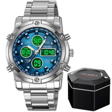 Imagem de Relógio Masculino Sk 2556 Á Prova D'água 30m Digital Casual Esporte Luxo Azul