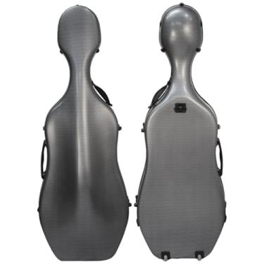 Imagem de Estojo Case Fibra de vidro Cello Violoncelo 4/4 Orquezz Luxo Cinza Espacial