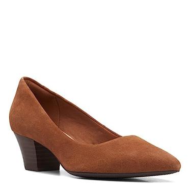 Imagem de Clarks Sapato feminino Teresa Step Pump, Camurça marrom escuro, 38