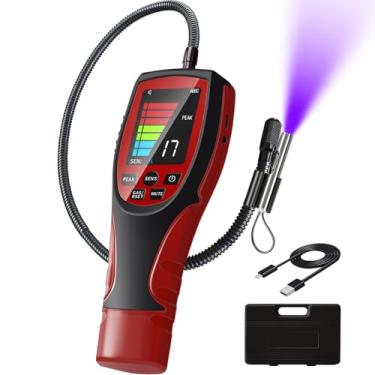 Imagem de Detector de vazamento de gás combustível e refrigerante HVAC, Aprvtio ALD-200 Pro, recarregável, detector de vazamento de gás, tela grande de 6 cm, alarme visual e audível Freon Sniffer para R134a A2L