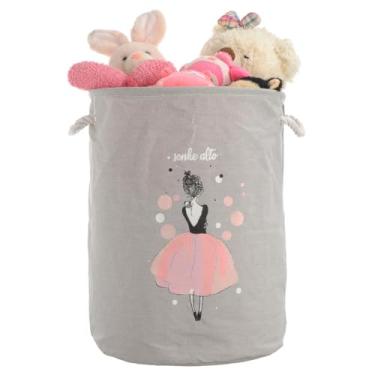 Imagem de Cesto De Roupa Suja para Menina Brinquedos Infantil Bebê Dobrável Multiuso Lavanderia (Sonhe Alto)