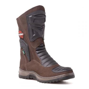 Imagem de Bota Motoqueiro Pires Shoes Cano Alto Com Proteção Sola Macia Fecho de