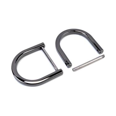 Imagem de VersaKits 4 peças de anéis D resistentes parafuso em manilha 2,5 cm preto em forma de U anel D de substituição para bolsa chaveiro coleira de cachorro