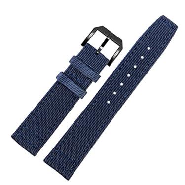 Imagem de WYUYIWH Pulseira para relógio de pulso IWC Pilot Spitfire Timezone TopGun, verde e preto, 20 mm, 21 mm, 22 mm, tecido de lona, pulseira de relógio