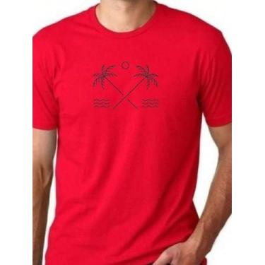 Imagem de Camiseta Masculina Coqueiro Praia Mar Casual Algodão Malha Premium - N