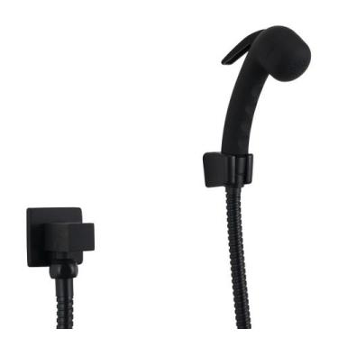 Imagem de Ducha Higiênica Preto Fosco ABS com Registro Quadrado 1/4 de Volta - A