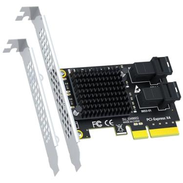 Imagem de GLOTRENDS SF22 2 portas SFF-8643 (Mini-SAS HD) para cartão adaptador PCIE 3.0 X4 com função de bifurcação PCIE, suporte regular e de baixo perfil