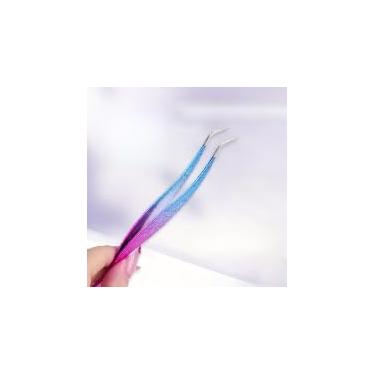 Imagem de 1 pinça gradiente de ponta dupla, design rabo de peixe multiuso, formato de sobrancelha, remoção de cílios e barba, auxílio de delineador de pálpebras, cor gradiente