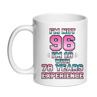 Imagem de SIUNY Caneca de aniversário de 96 anos para mulheres e homens - Presentes de aniversário de 96 anos para mãe, pai, avó, avô, esposa, marido 325 ml 1930 xícara de café (96TH)