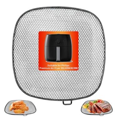 Imagem de GWY Peças de reposição Air Fryer para Philips HD9630 Airfryer XXL, 23 cm × 20 cm SUS 304 Fritadeira a ar de aço inoxidável de grau alimentício XXL bandeja de reposição para fritadeira a ar Philips