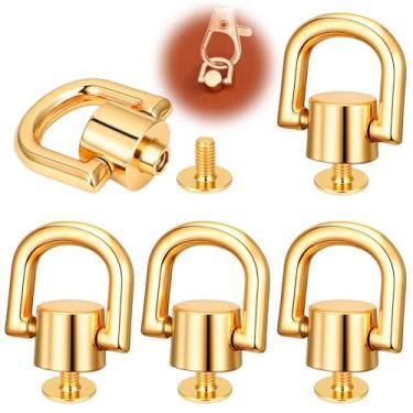 Imagem de LIQWEI 6 peças de anéis D para bolsa, ferragens de bolsas, anel D parafuso parafuso cabeça bola botões acessórios de bolsa, ferramentas de alça de bolsa para fazer bolsa, mochila coleira de cachorro