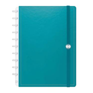 Imagem de Caderno Iscool Disc Inteligente 80 Folhas Solid Metallic Azul Topázio G