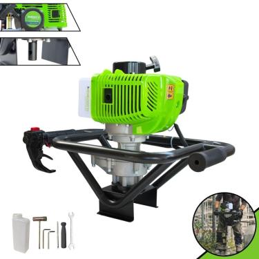 Imagem de Trado Motorizado Sem Broca À Gasolina Menegotti MPS52 2 Tempos 52cc 1,8HP 9.000rpm Perfurador de Solo Profissional Com Empunhadura Ergonômica