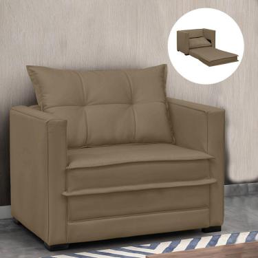 Imagem de Poltrona Cama Retrátil Solteiro Milenni Veludo Marrom Rato B03 - D'rossi