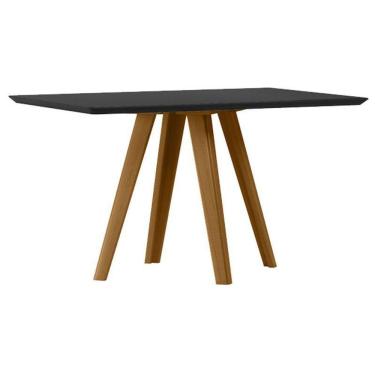 Imagem de Mesa De Jantar 160x90 Cm Mariah Com Vidro Ype Preto – New Ceval