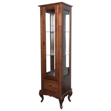 Imagem de Cristaleira Vitrine Espelhada Antique Média Imbuia Verniz
