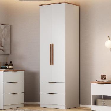 Imagem de Guarda Roupa Solteiro 2 Portas Milan Carraro Branco