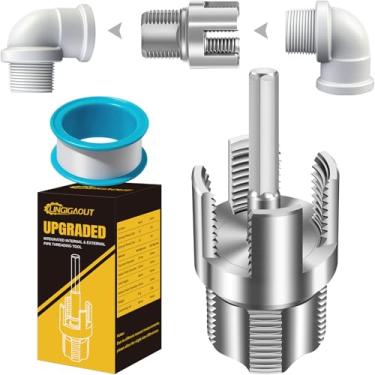 Imagem de LINGIGAOUT Ferramenta de rosqueamento de tubos interna e externa, rosqueador de tubos de PVC, ferramenta de rosqueamento de tubos, furadeira elétrica de 1/5.1 cm 3/10.2 cm compatível com reparo