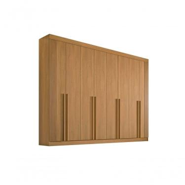 Imagem de Guarda Roupa Casal 8 Portas Ripado 8 Gavetas Com Pés Daymont - D' Doro Cinamomo/ripado