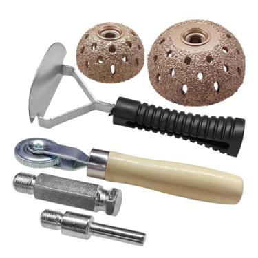 Imagem de Kit de ferramentas de reparo de pneu de carro, roda de polimento de aço de tungstênio de 42 mm 55 mm com cortador de raspagem de rolo de remendo de pneu, ferramentas de reparo de acessórios de