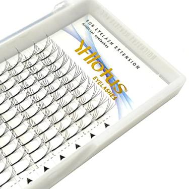 Imagem de Extensões de cílios postiços Mink 4d volume pré-fabricados C/D Curl 8-15 mm 12 linhas haste longa Promade ventiladores supermacios (4D 0,07 haste longa D11 mm)