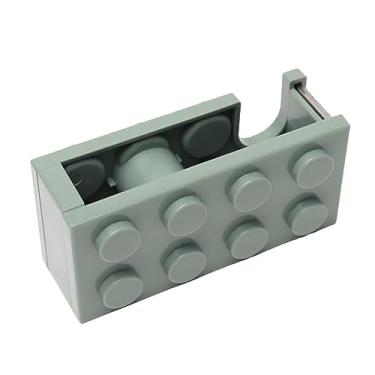 Imagem de Dispensador de fita bonito mini bloco de construção em forma de suporte de fita de mesa de corte fácil Dispensador de fita de mesa para escola escritório sala de estudo Material (Verde)