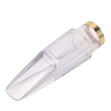 Imagem de POENVFPO Bocal de Saxofone Alto, Substituição de Plástico Com Som Rico para Profissionais Iniciantes, Design Leve de Borda Arredondada Com Fluxo de Ar Suave e Desempenho de Prática de Jazz