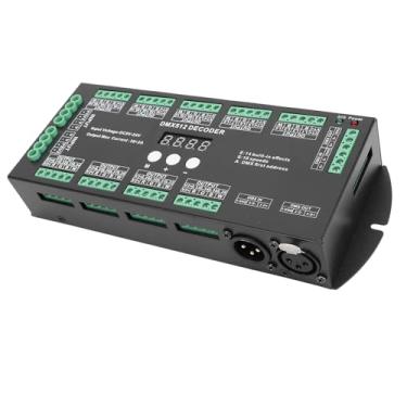 Imagem de Diydeg Decodificador DMX 512 LED, 36CH 2A LED RGBW Digital Multiple X Decoder Controller Decodificador de Display Digital 36CH para Luz de Tira LED RGBW, Luz de Módulo LED