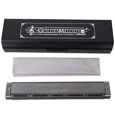 Imagem de Yctze Gaita Tremolo de 24 Buracos Em Chave C - Instrumento Musical de Metal para Adultos, Design Amigável para Iniciantes para Aprendizagem e Prática