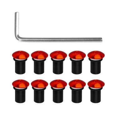 Imagem de Sandfren Kit de parafusos de para-brisa de motocicleta M5 10 peças, liga de alumínio, porcas de parafusos de montagem de para-brisas de motocicleta com chave inglesa, parafusos de fixação de poço de