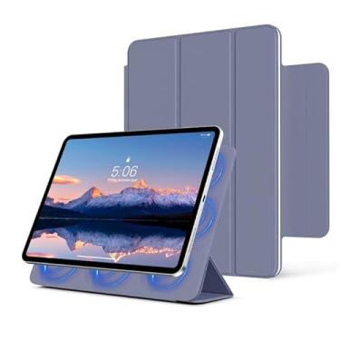 Imagem de KVTVOU Capa magnética para iPad (A16) 11ª/10ª geração (11/10,9 polegadas, 2025/2022), acessório magnético inteligente, capa de rebote com três dobras, corpo fino e leve e despertar/hibernar