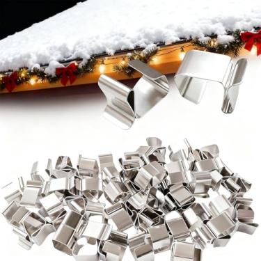 Imagem de MengMain 40 ganchos de luz de calha, clipe de gancho de calha galvanizado, ganchos de luz de calha, ganchos de telhado, clipes de luz para decoração de pátio externo para festas de fim de ano (40)