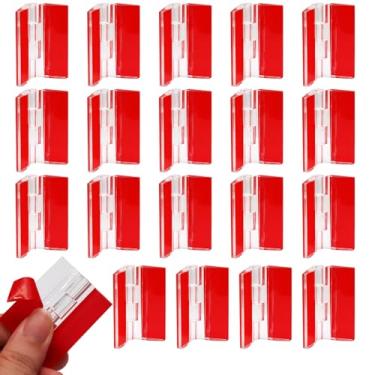 Imagem de Moicstiy 20 peças de dobradiças pequenas de acrílico, dobradiças de plástico autoadesivas, ferramentas dobráveis transparentes para artesanato, tampa de aquário, armário, móveis de vidro e suporte de