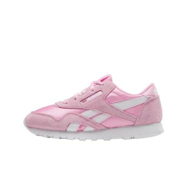 Imagem de Reebok Tênis infantil unissex de nylon clássico, Astro Rosa/Branco, 18