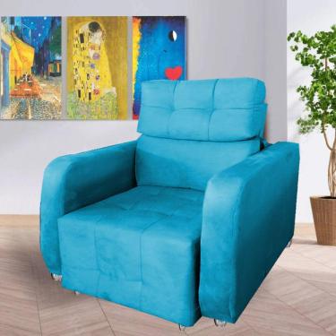 Imagem de Poltrona Reclinavel Sala De Estar Safira Amamentação  Turquesa	