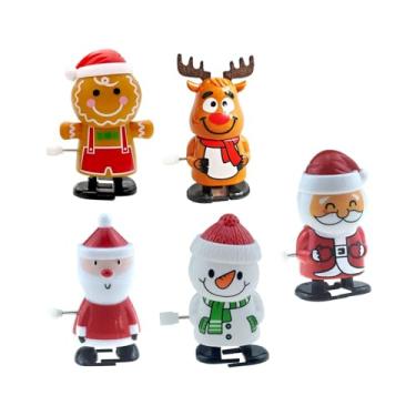 Imagem de Esquirla Conjunto de 5 brinquedos de Natal de corda para decoração de mesa, divertidos e originais, com desenhos animados fofos, perfeitos para lembrancinhas