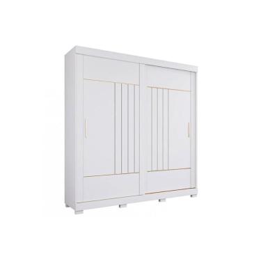 Imagem de Guarda Roupa 2 Portas De Correr E 3 Gavetas C- Pés Ayla Branco - Panan