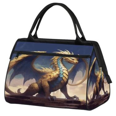 Imagem de Bolsa pequena para o fim de semana para mulheres e homens, com autismo, colorida, dobrável, para viagem, bolsa esportiva leve para academia, Cor: 43 cm, 15.2*8.3*11.6 inch, Moderno