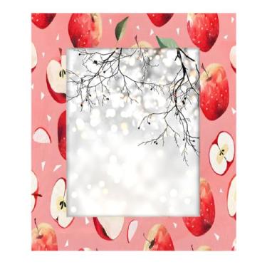 Imagem de Moldura de foto 20 × 25, maçã, bonita, feita de madeira maciça, 20 x 25 cm, moldura para exibição de mesa e montagem na parede, para decoração de casa e ideias de presentes para a família