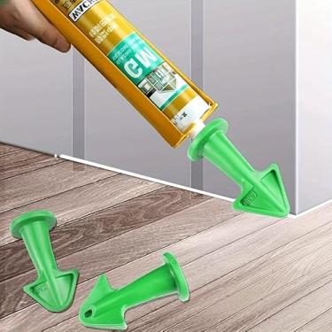 Imagem de Conjunto de 3 aplicadores e raspadores de bocal de selante de silicone – Ferramenta de rodo versátil para limpeza de juntas de banheiro e piso, vedação de argamassa e suavização