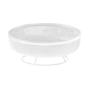 Imagem de Generic Suporte para frutas e legumes em arame de ferro, 20 cm de diâmetro, redondo, grande, aberto, para decoração de casa, organizador multiuso, Branco