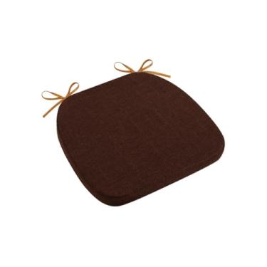 Imagem de Almofadas de assento para cadeira de cozinha 43 x 40 cm, almofadas de cadeira em forma de U com laços almofadas de cadeira de sala de jantar, almofada de assento antiderrapante para substituição com